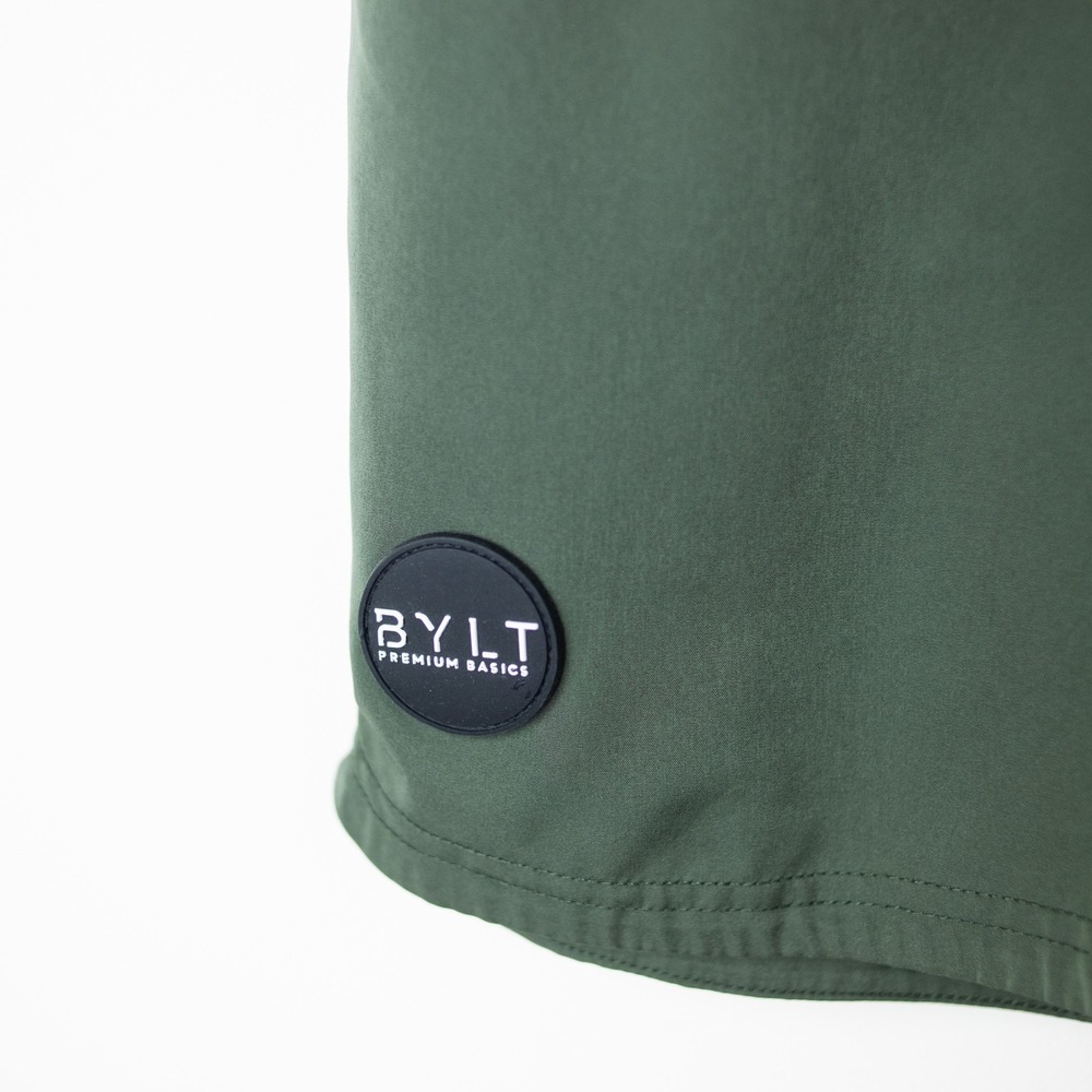 BLYT Active+ Shorts Mens XL Olive Green Liner Stretch Zip Pockets Athletic - Picture 3 of 9